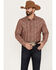 Blue Ranchwear Men's Twill Long Sleeve Work Snap Shirt, Fired Brick, hi-res