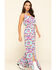 Image #1 - Rock & Roll Denim Women's Southwestern Striped Jumpsuit, Turquoise, hi-res