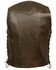 Milwaukee Leather Men's Retro Brown 10 Pocket Side Lace Vest - Big, Brown, hi-res