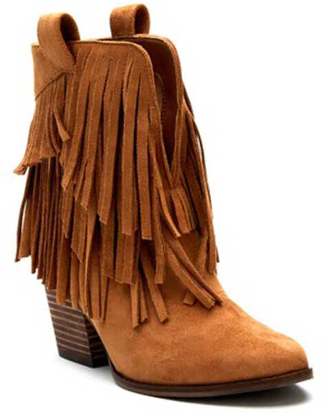Matisse Women's Logan Saddle Western Boots - Pointed Toe, Cognac, hi-res