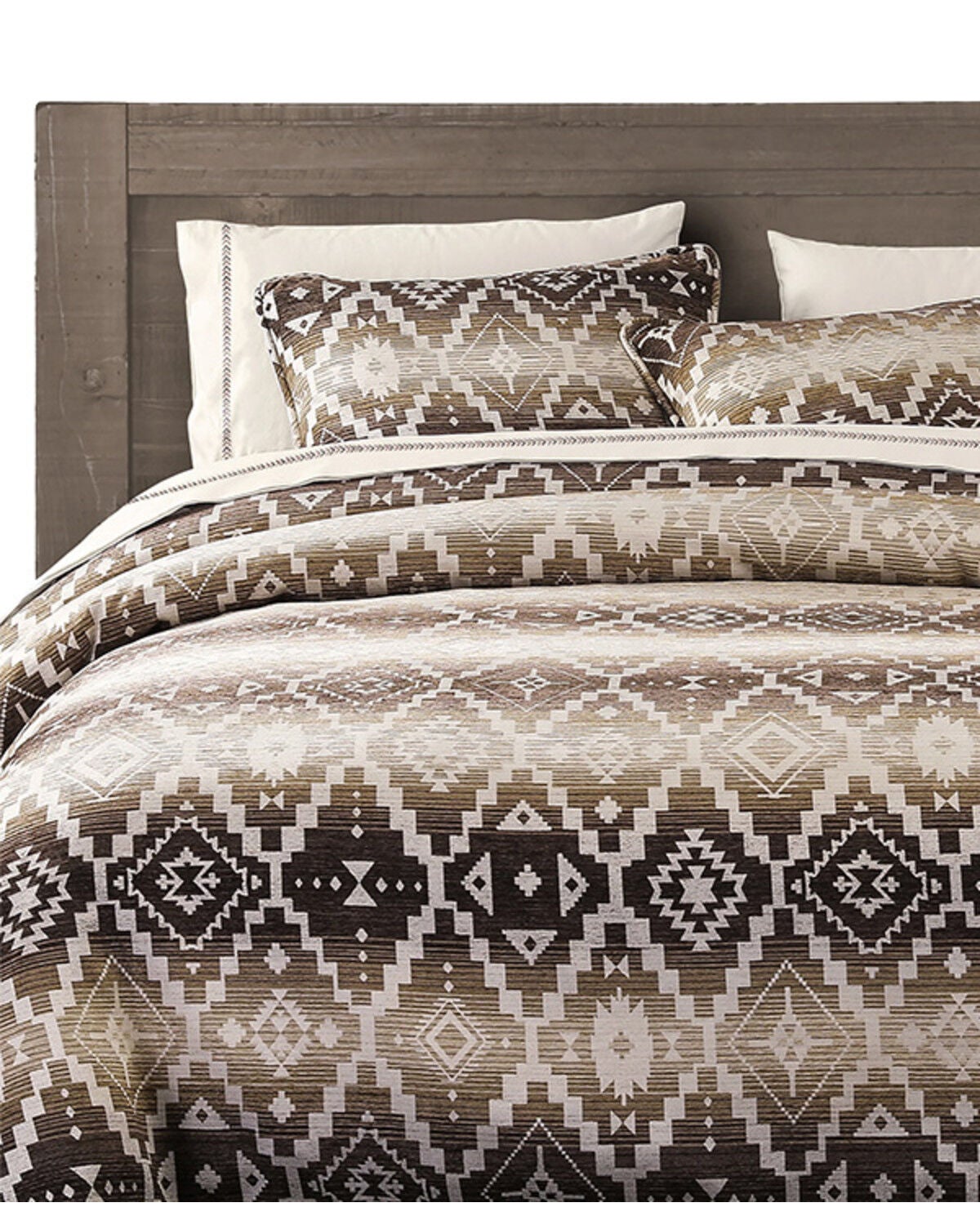 Image #2 - HiEnd Accents Chalet Southwestern Print 3 Piece Duvet Cover Set - Queen Size, Brown, hi-res