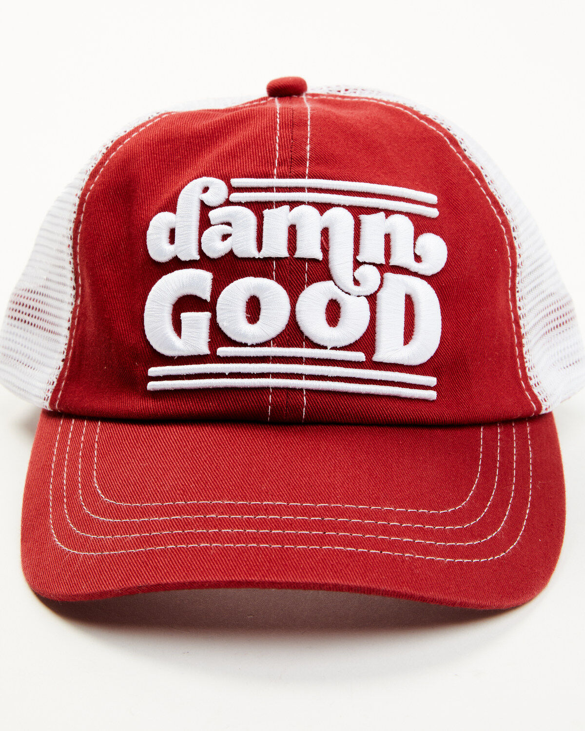 Image #1 - Idyllwind Women's Damn Good Embroidered Mesh-Back Ball Cap, Red, hi-res