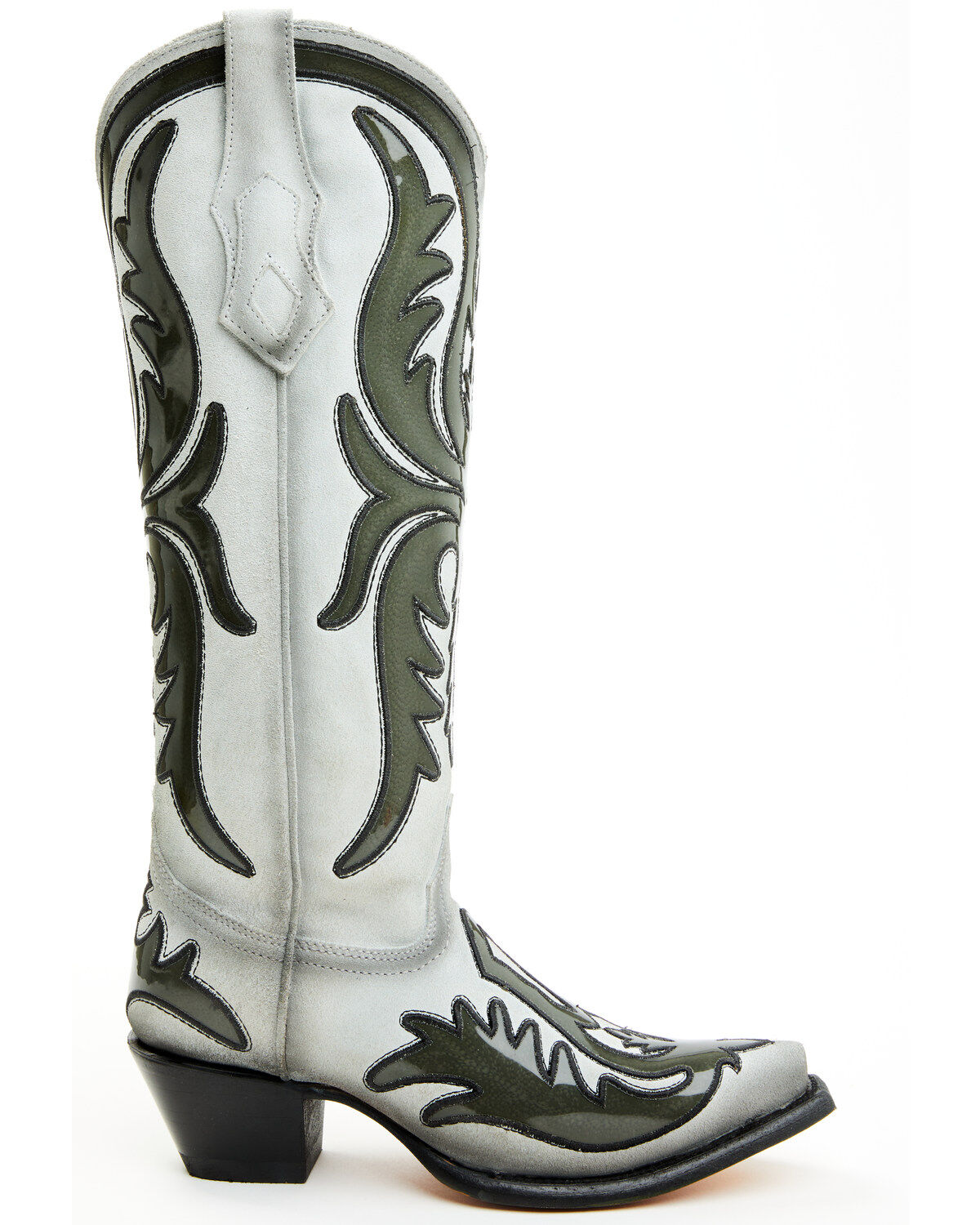Image #2 - Corral Women's Polymer Blacklight Overlay Tall Western Boots - Snip Toe, White, hi-res