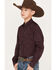 Cinch Boys' Wallpaper Print Long Sleeve Button Down Shirt, Purple, hi-res