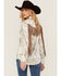 Image #4 - Rock & Roll Denim Women's Conversational Print Long Sleeve Fringe Snap Western Shirt, Black, hi-res