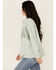 Image #2 - Rock & Roll Denim Women's Faux Suede Front Fringe Shacket, Mint, hi-res