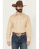 Image #1 - Panhandle Select Men's Geo Print Long Sleeve Snap Western Shirt, Yellow, hi-res