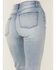 Ceros Women's High Rise Flare Double Released Hem Jeans, Blue, hi-res