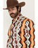 Image #2 - Wrangler Men's Checotah Southwestern Print Long Sleeve Snap Western Shirt - Big, Orange, hi-res