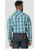 Wrangler 20X Men's FR Plaid Print Long Sleeve Snap Western Work Shirt, Aqua, hi-res