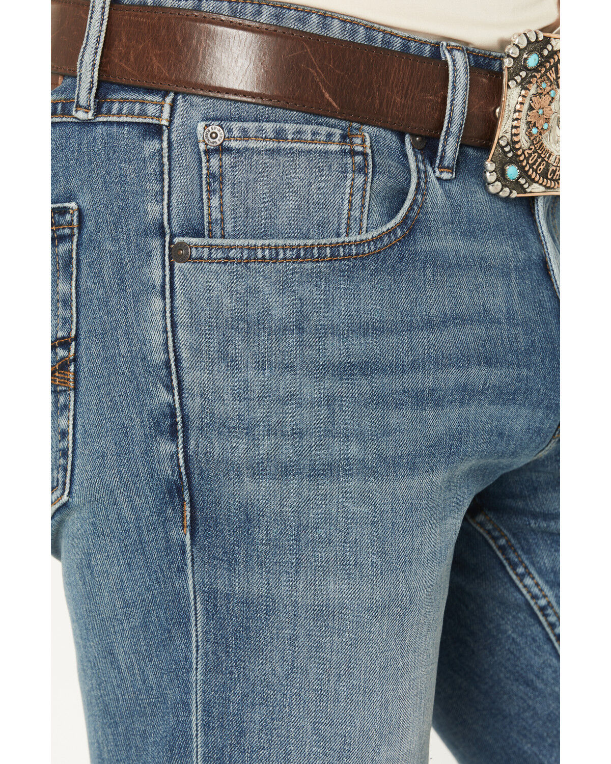Image #2 - RANK 45® Men's Roadrunner Wash Ambush Slim Straight Stretch Denim Jeans, Medium Wash, hi-res