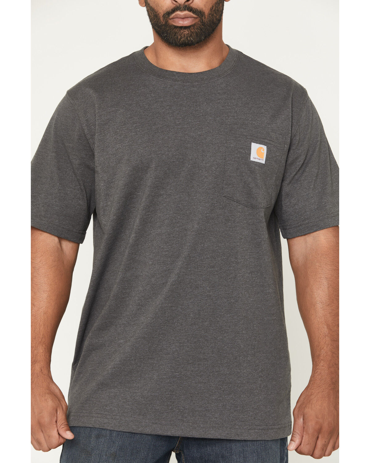Image #3 - Carhartt Men's Relaxed Fit Lightweight Short Sleeve Pocket T-Shirt, Dark Grey, hi-res