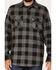 Image #3 - Brothers and Sons Men's Large Jacquard Plaid Print Button Down Western Shirt, Charcoal, hi-res