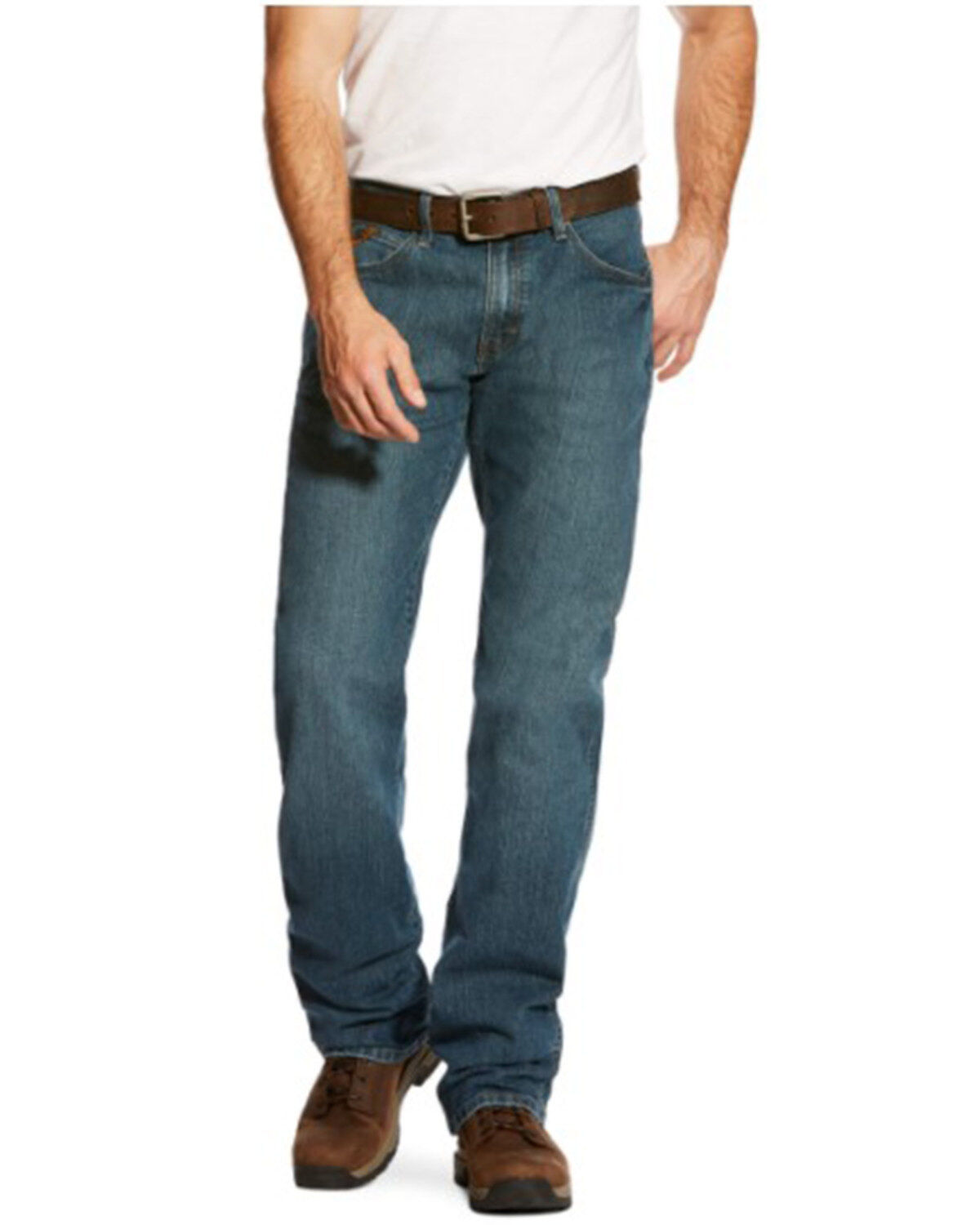 Image #1 - Ariat Men's Rebar M4 Low Rise Boot Cut Jeans, Denim, hi-res