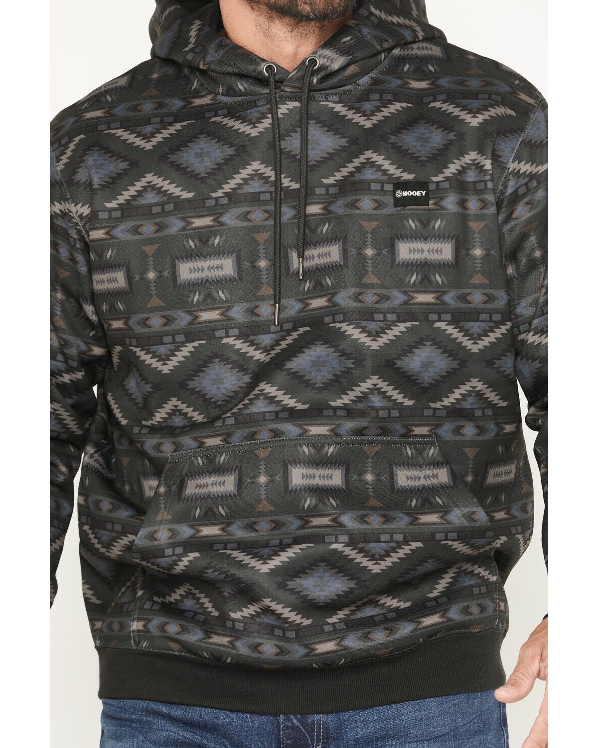 Image #3 - Hooey Men's Legendary Southwestern Print Hooded Sweatshirt, Black, hi-res