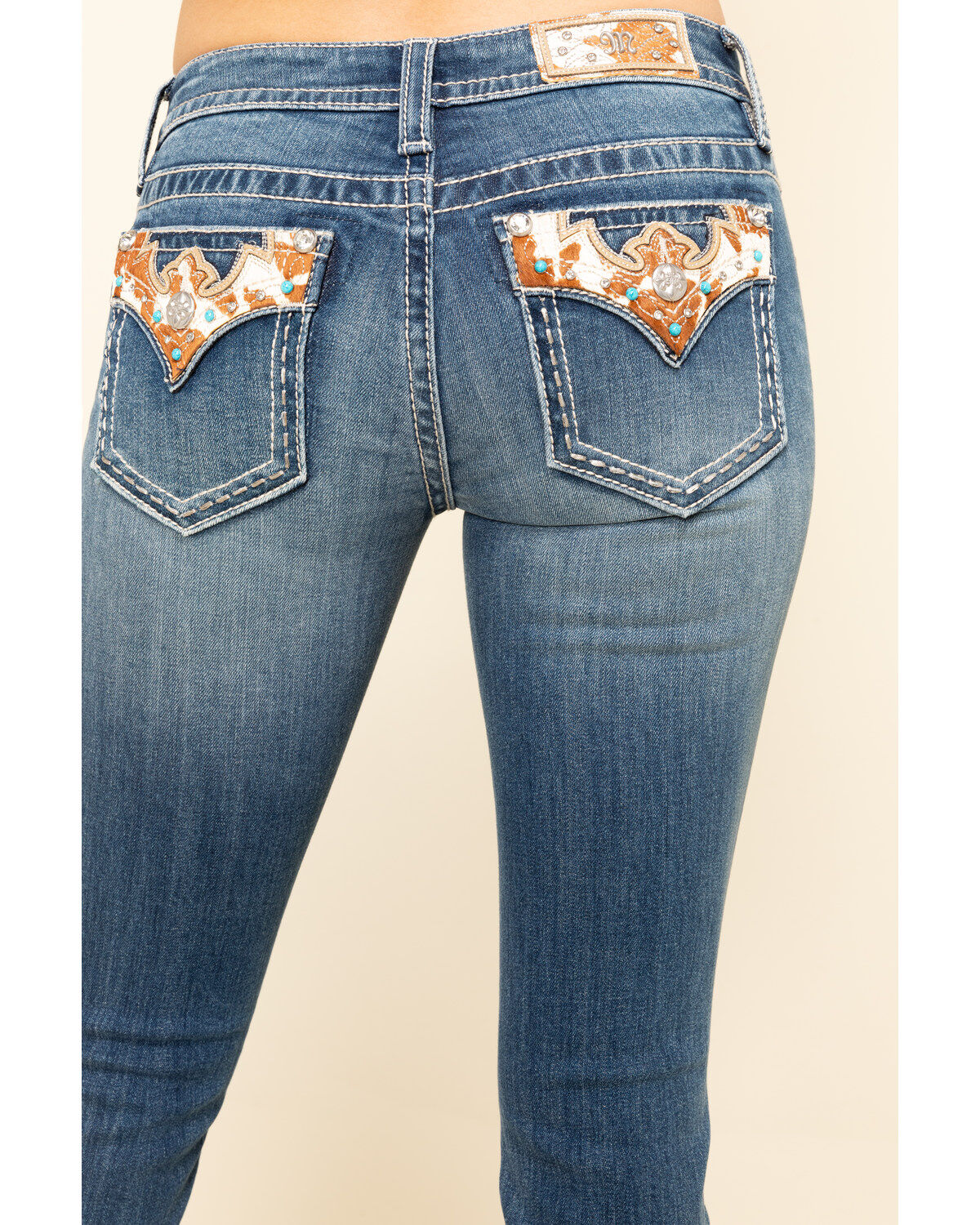 Miss me cowhide pocket jeans