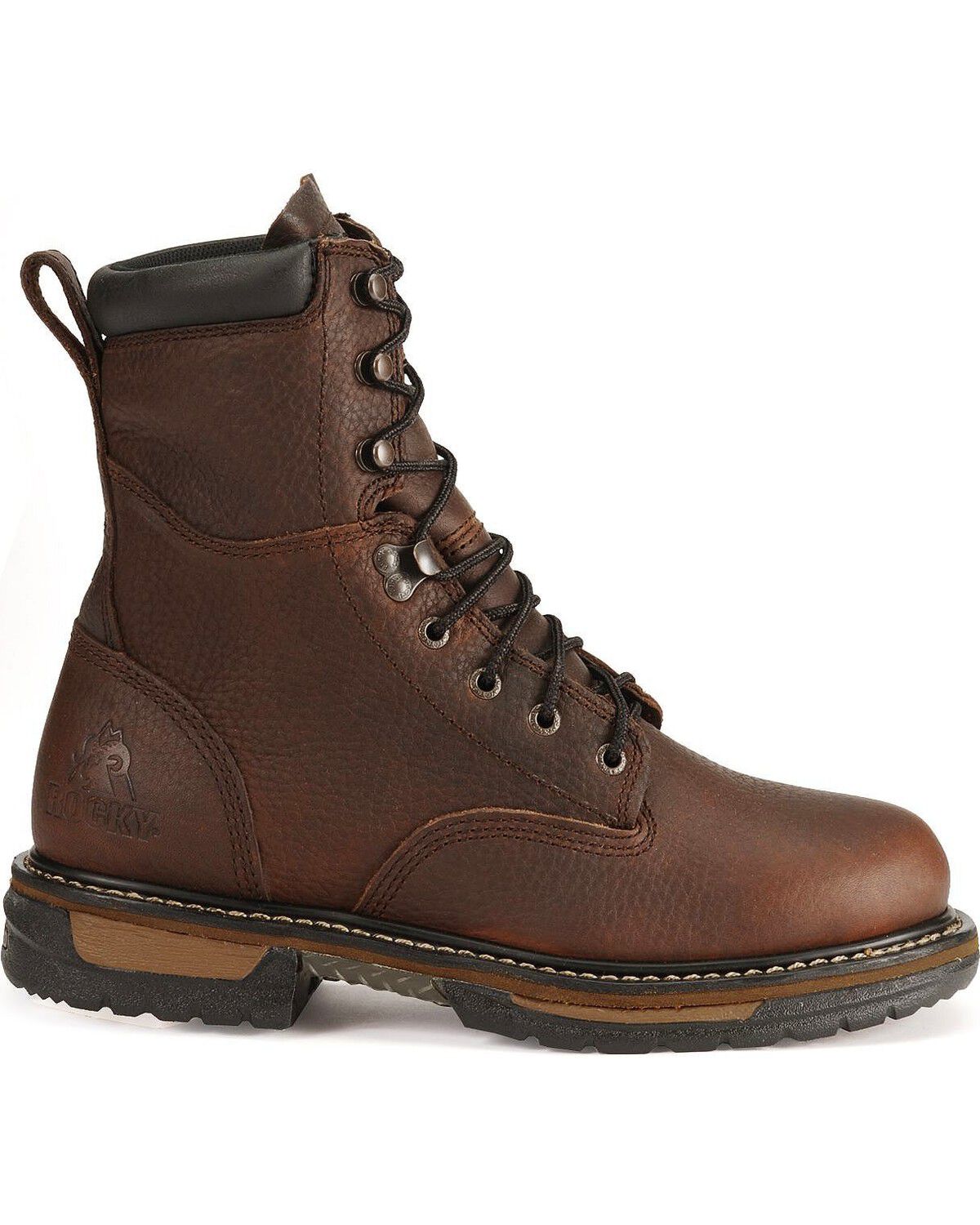 Image #2 - Rocky Ironclad 8" Waterproof Work Boots, Bridle Brn, hi-res