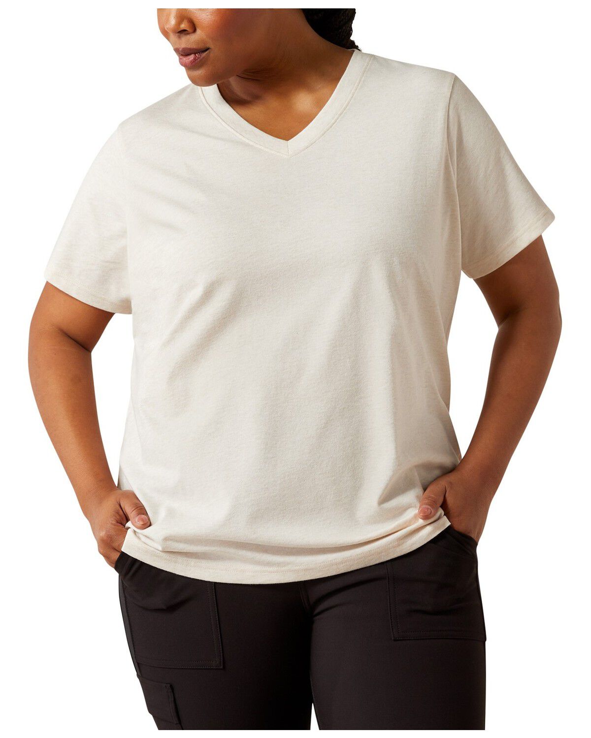 Image #1 - Ariat Women's Rebar Heather Short Sleeve Work Tee - Plus, Light Pink, hi-res