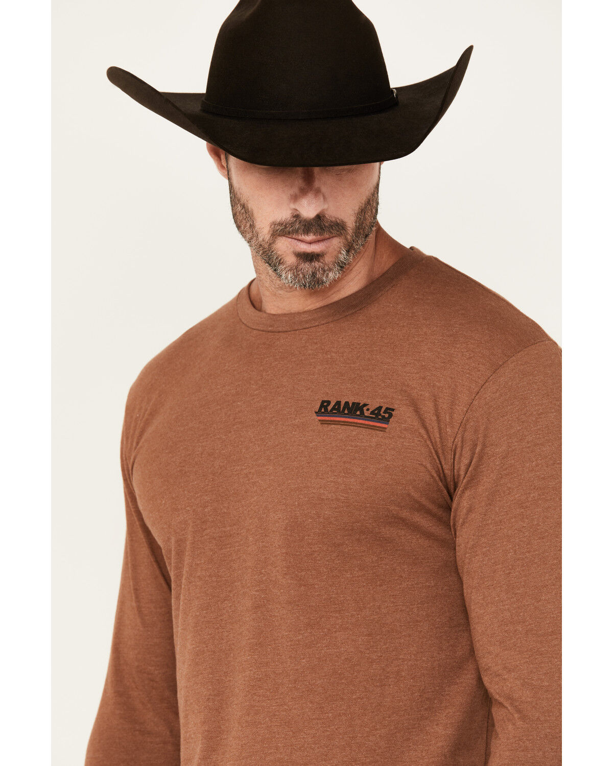 Image #3 - RANK 45® Men's Sunset Scenic Cowboy Long Sleeve Graphic T-Shirt, Lt Brown, hi-res
