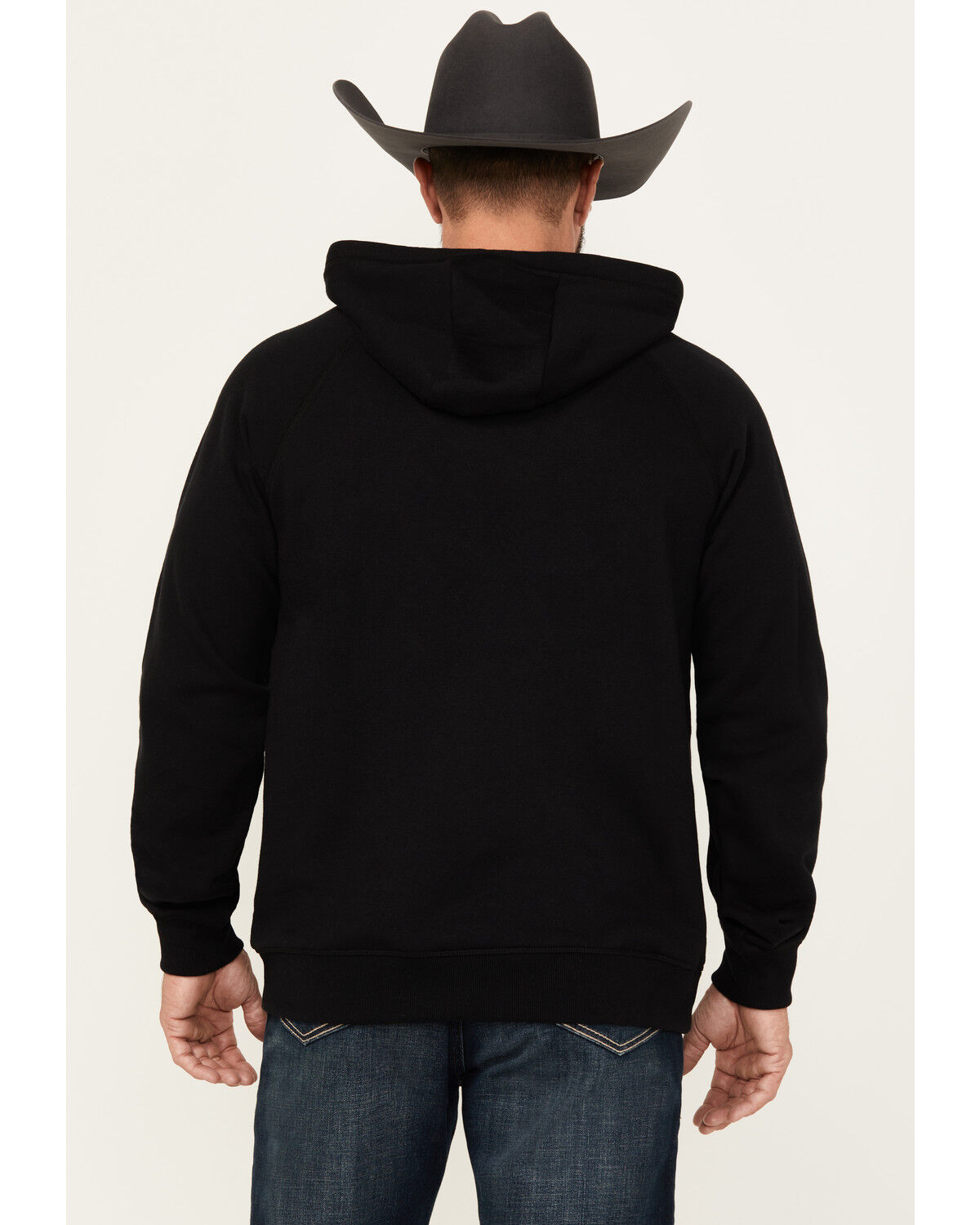 Image #4 - Rock & Roll Denim Men's Southwestern Skull Graphic Hooded Sweatshirt, Black, hi-res