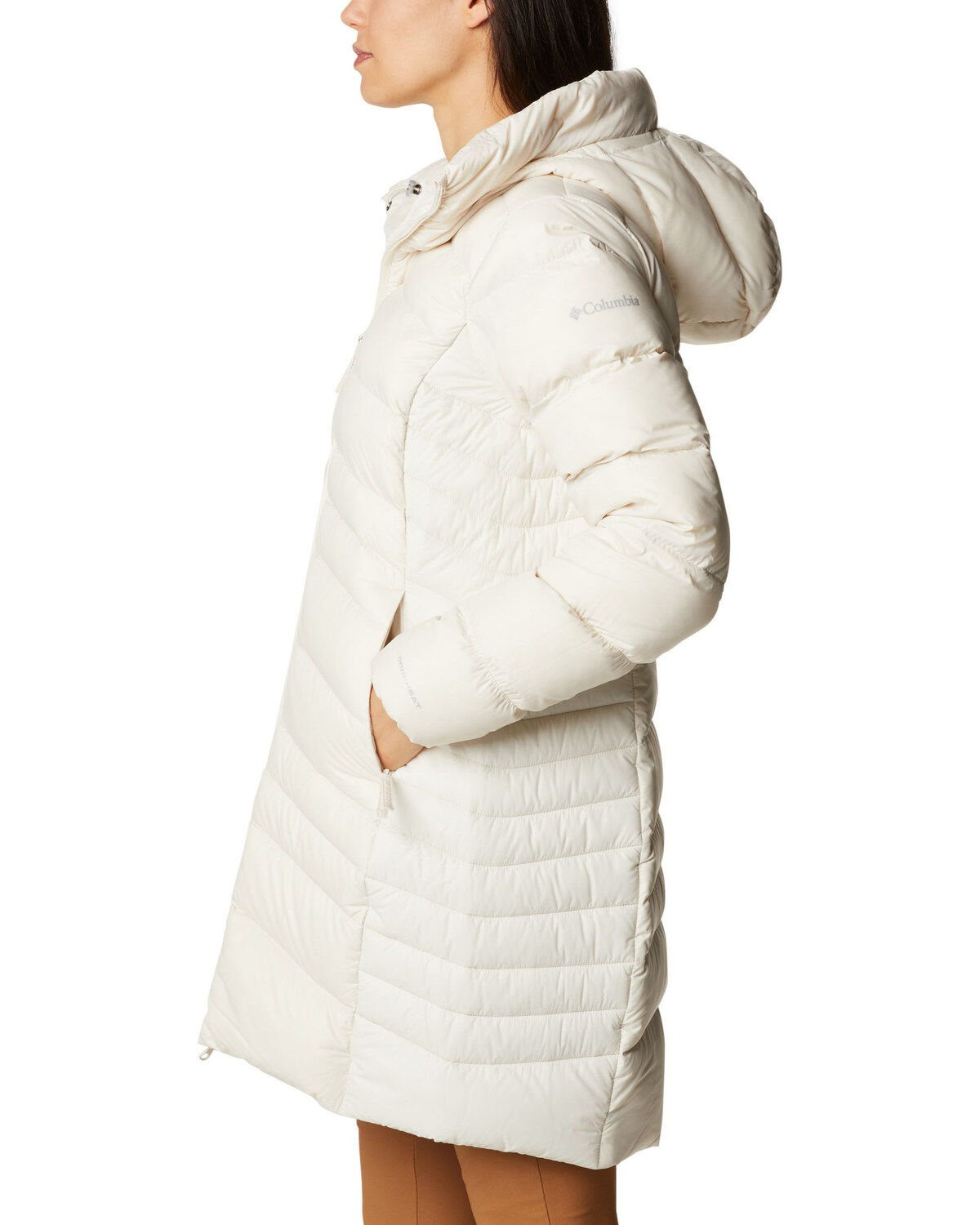 Image #2 - Columbia Women's Chalk Autumn Park Down Hooded Mid Jacket, Tan, hi-res