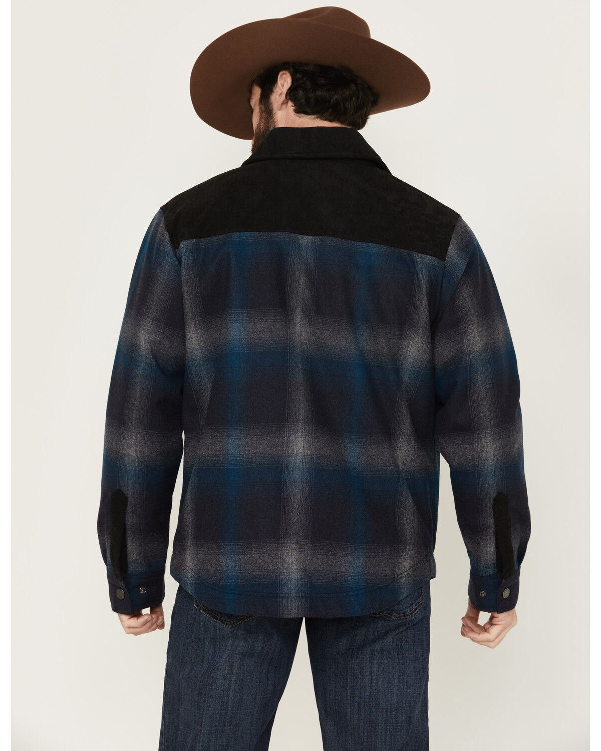 Image #4 - Pendleton Men's Timberline Plaid Print Quilted Snap Shirt Jacket, Charcoal, hi-res