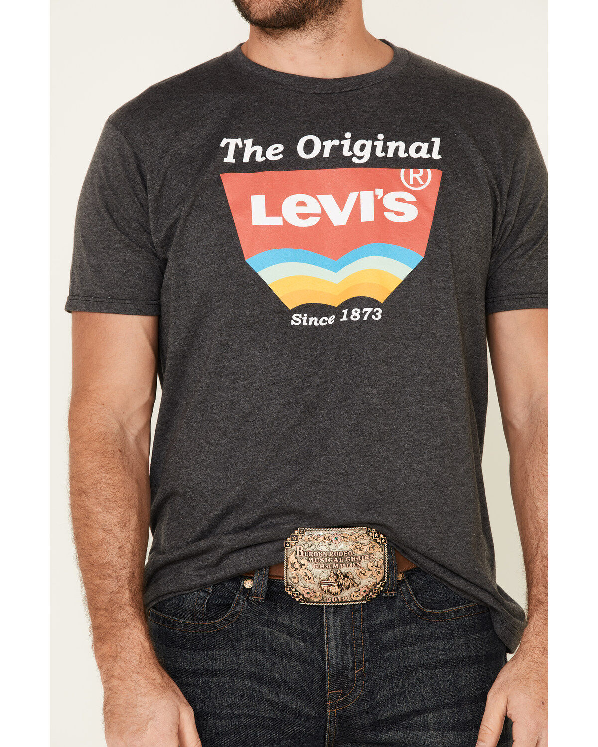 Image #3 - Levi's Men's Charcoal Heather Original Logo Graphic T-Shirt, Charcoal, hi-res