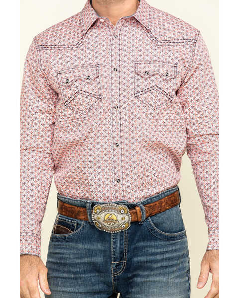 Image #4 - Cody James Men's Basket Case Geo Print Long Sleeve Western Shirt , , hi-res