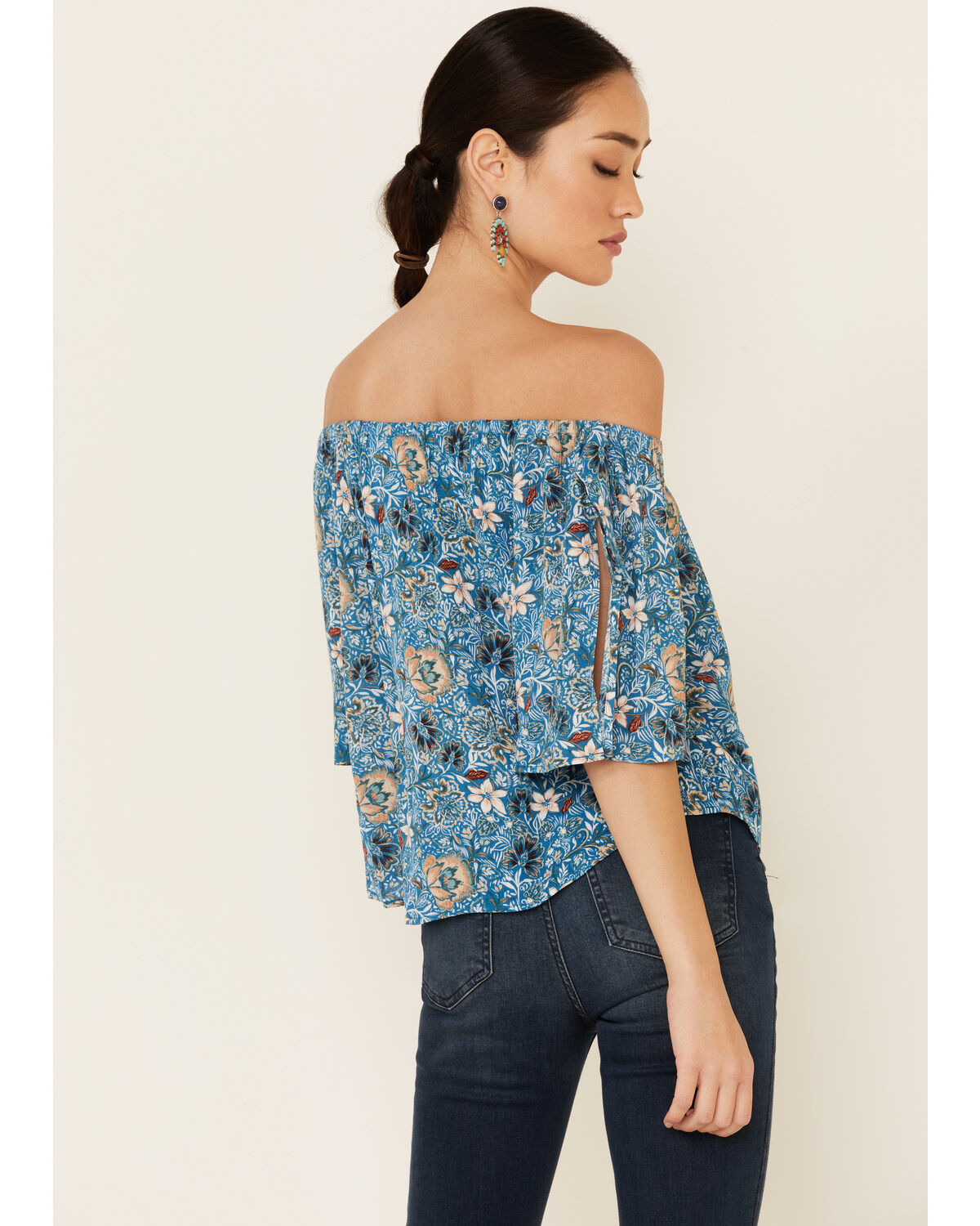 Image #4 - Shyanne Women's Floral Print Off Shoulder Short Sleeve Top, , hi-res