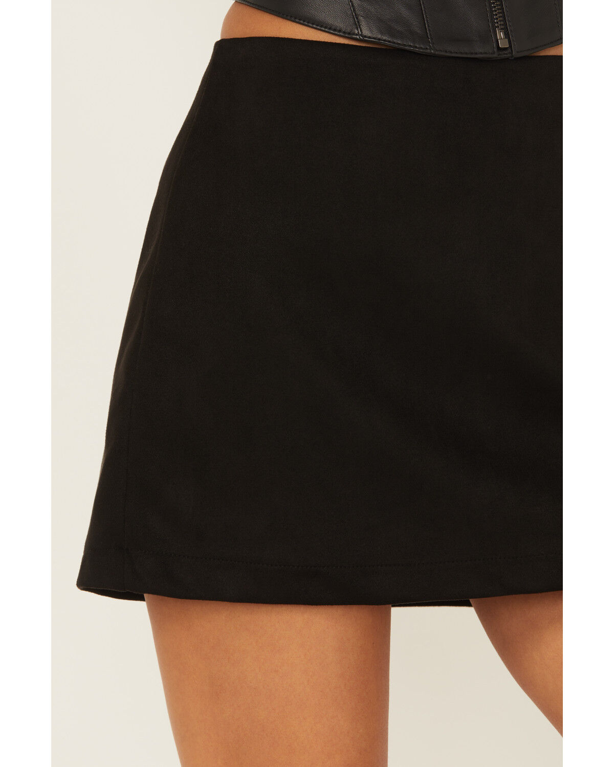 Image #2 - Shyanne Women's Faux Suede Mini Skort, Black, hi-res