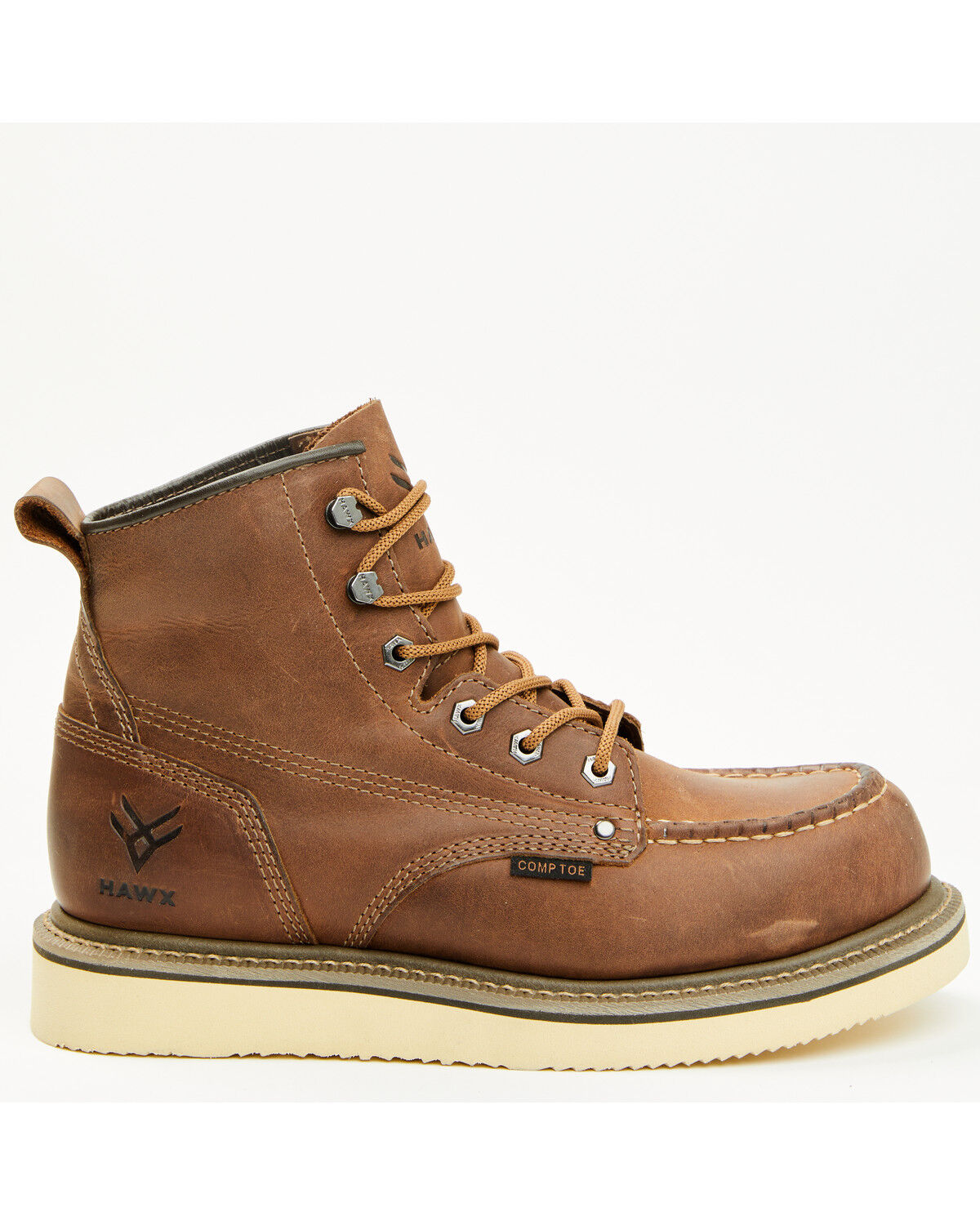 Image #2 - Hawx Men's 6" Lace-Up Work Boots - Composite Toe, Brown, hi-res