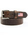 Image #1 - Hawx Men's Brown Leather Flag Tip Belt, Brown, hi-res
