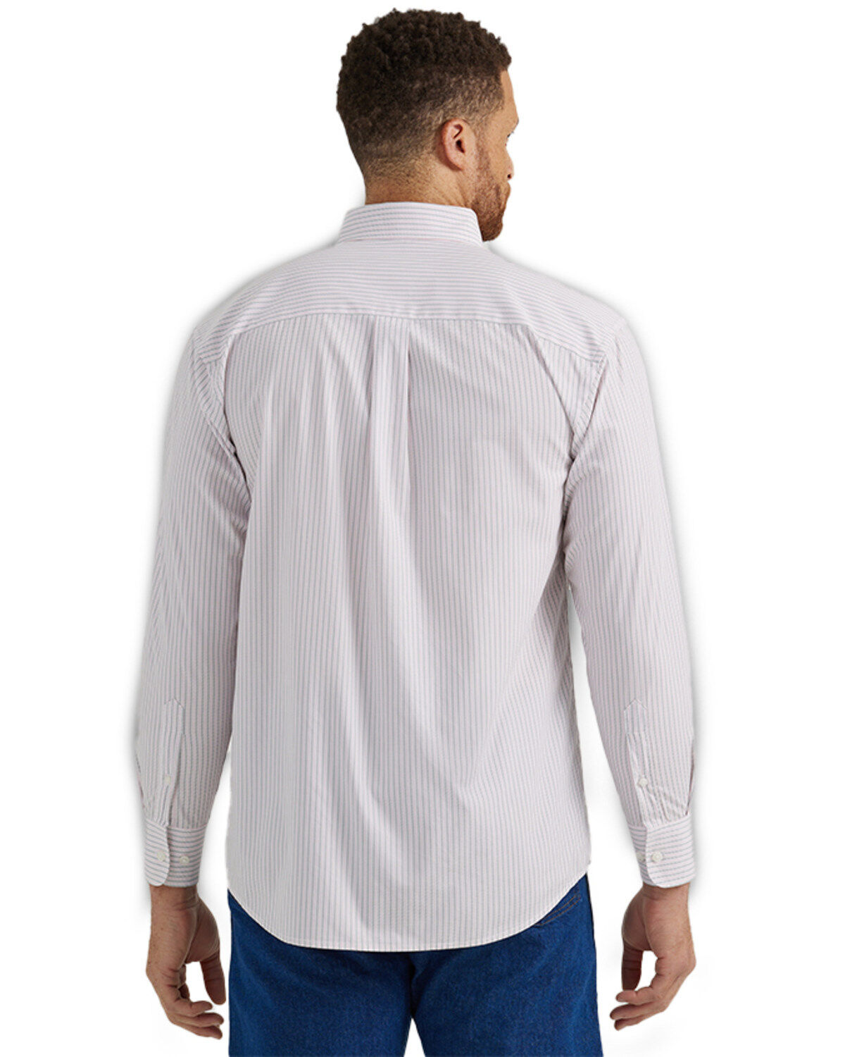 Image #2 - Wrangler Men's Bucking Cancer Geo Print Long Sleeve Button-Down Western Shirt - Tall, White, hi-res