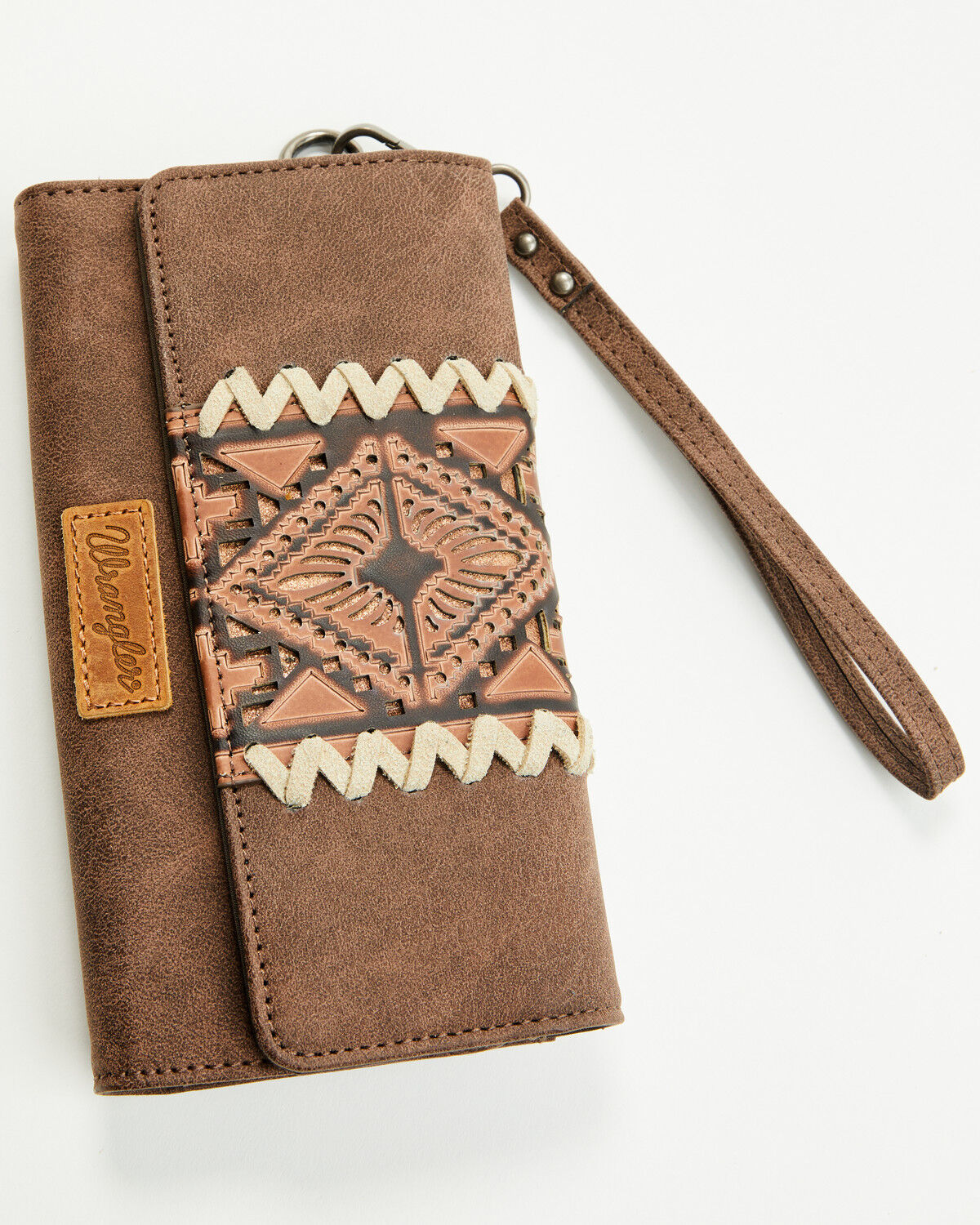 Image #2 - Wrangler Women's Boot Barn Exclusive Braided Zip Wallet, Brown, hi-res
