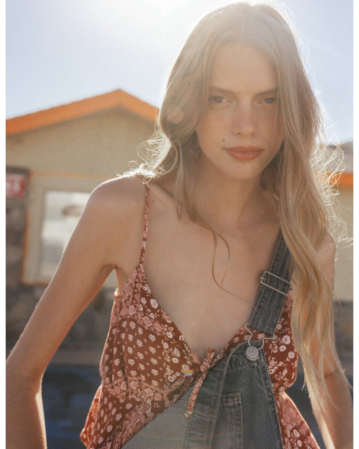 Cleo + Wolf Women's Bandana Print Sleeveless Tiered Tank Top, Brick Red, hi-res