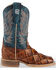 Horse Power Boys' Seas the Day Fish Print Boots - Square Toe , Cognac, hi-res