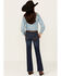 Image #4 - Shyanne Girls' Dark Wash Stretch Bootcut Riding Jeans, Dark Wash, hi-res