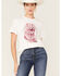Image #1 - Wrangler Women's Boot Barn Exclusive These Boots Scoot & Boogie Short Sleeve Graphic Tee, Ivory, hi-res