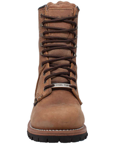 Ad Tec Women's Logger Boots - Steel Toe, Brown, hi-res