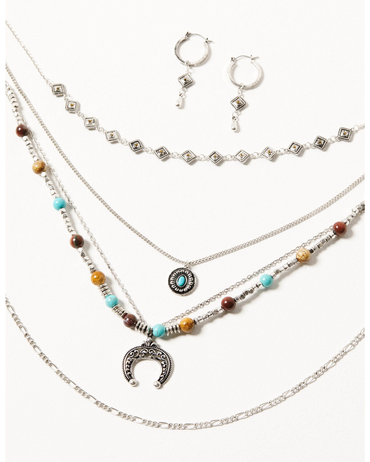 Shyanne Women's Bisbee Falls Multi-Strand Jewelry Set - 2 Piece, Silver, hi-res