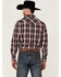 Rodeo Clothing Men's Plaid Long Sleeve Snap Western Shirt , Burgundy, hi-res