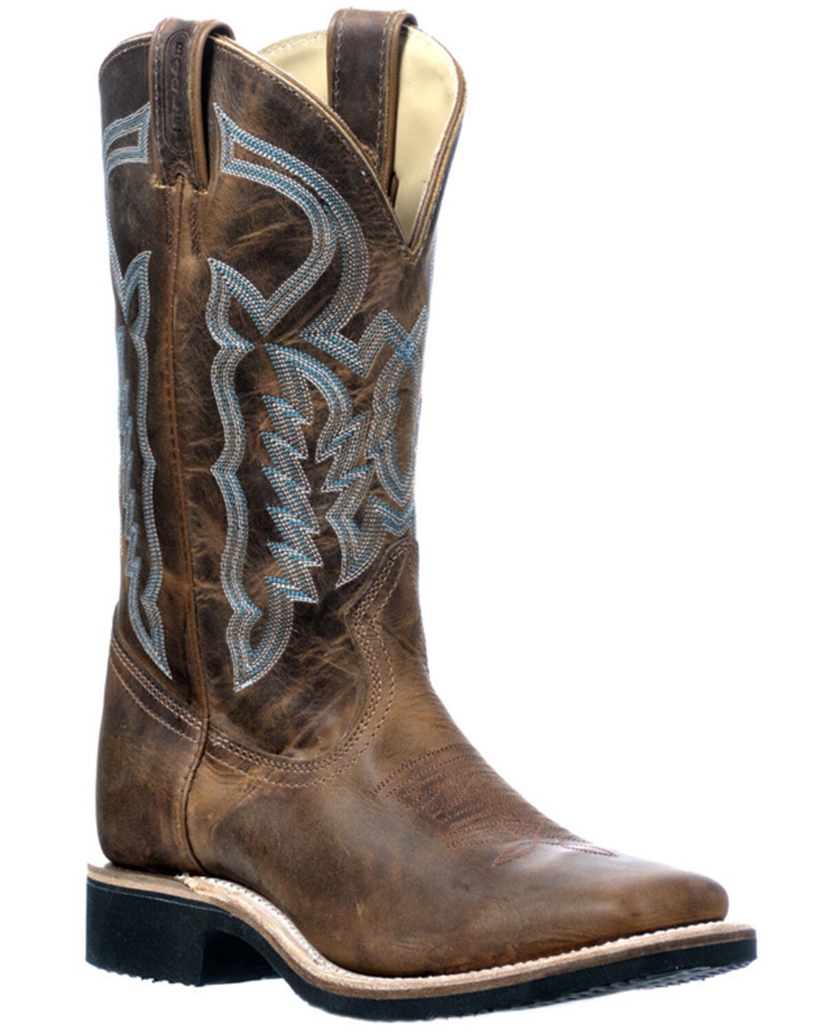Boulet Women's Western Boots - Broad Square Toe, Brown, hi-res