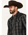 Image #2 - Moonshine Spirit Men's Black Jack Plaid Print Long Sleeve Snap Western Shirt, Black, hi-res