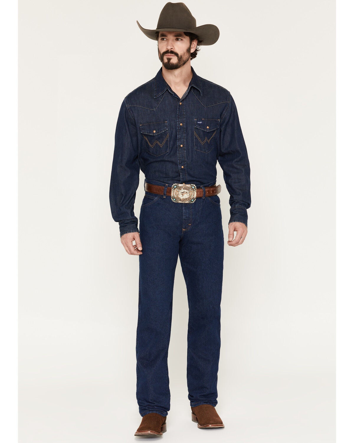 Image #1 - Wrangler 47MWZ Premium Performance Cowboy Cut Regular Fit Prewashed Jeans, Indigo, hi-res