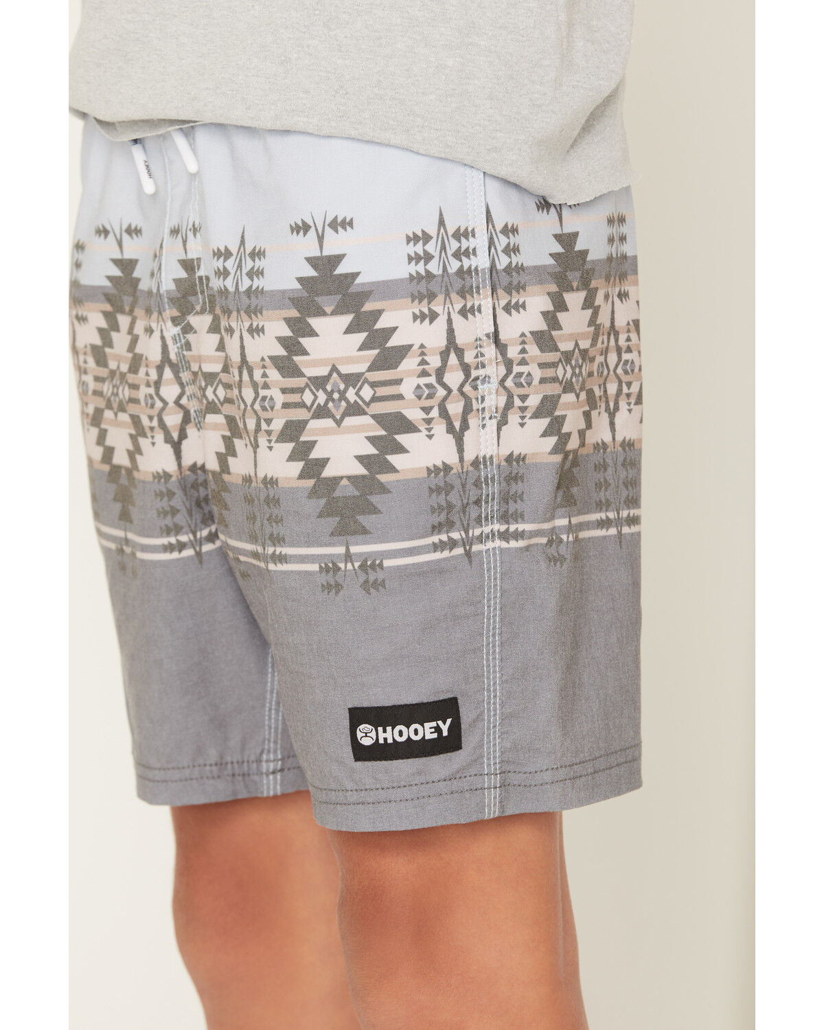 Image #2 - Hooey Boy's Southwestern Print Board Shorts, Grey, hi-res