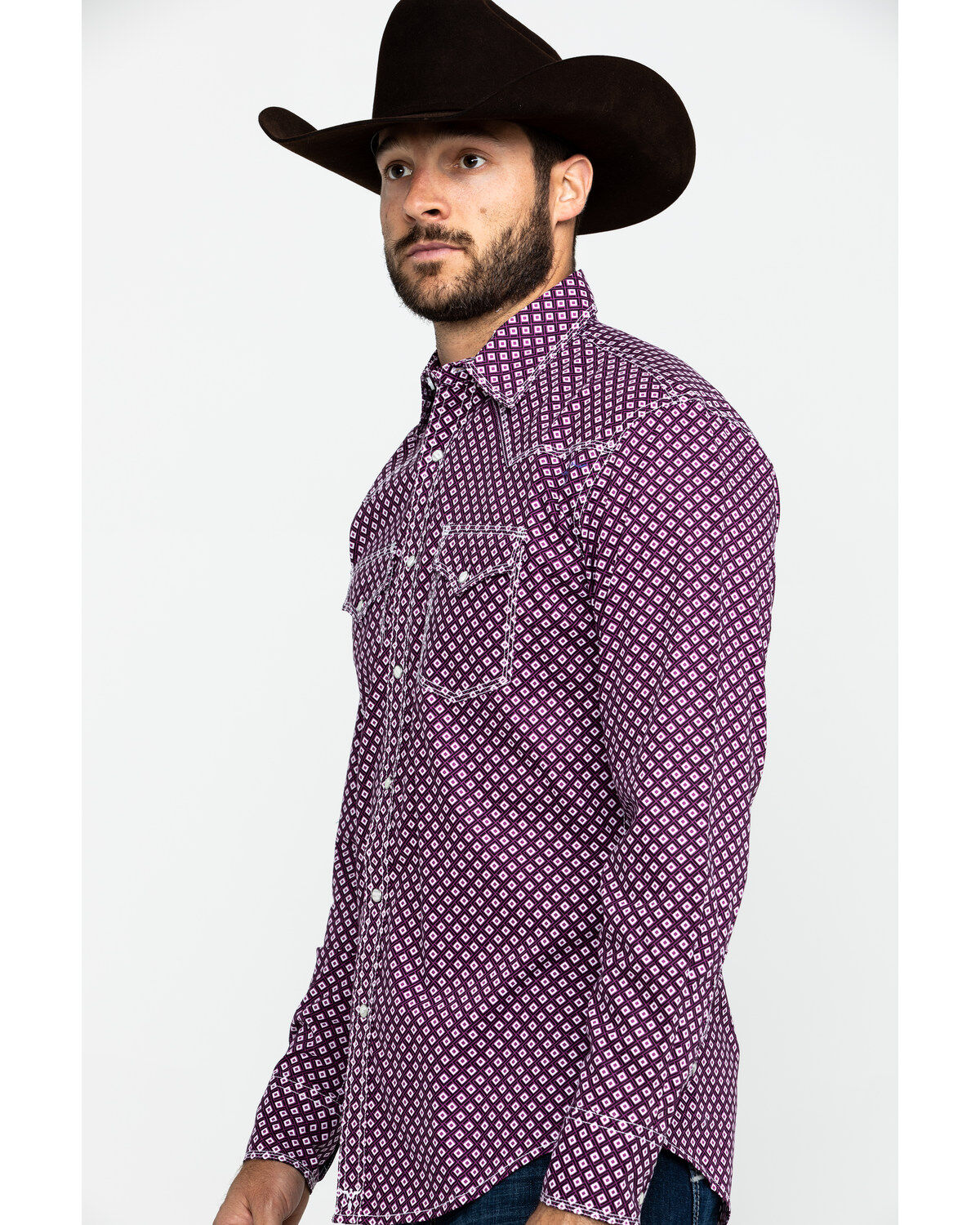 Image #3 - Wrangler 20X Men's Advanced Comfort Diamond Geo Long Sleeve Western Shirt , , hi-res