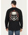 Image #1 - Hawx Men's FR Flaming Skull Long Sleeve Graphic Work T-Shirt, Black, hi-res