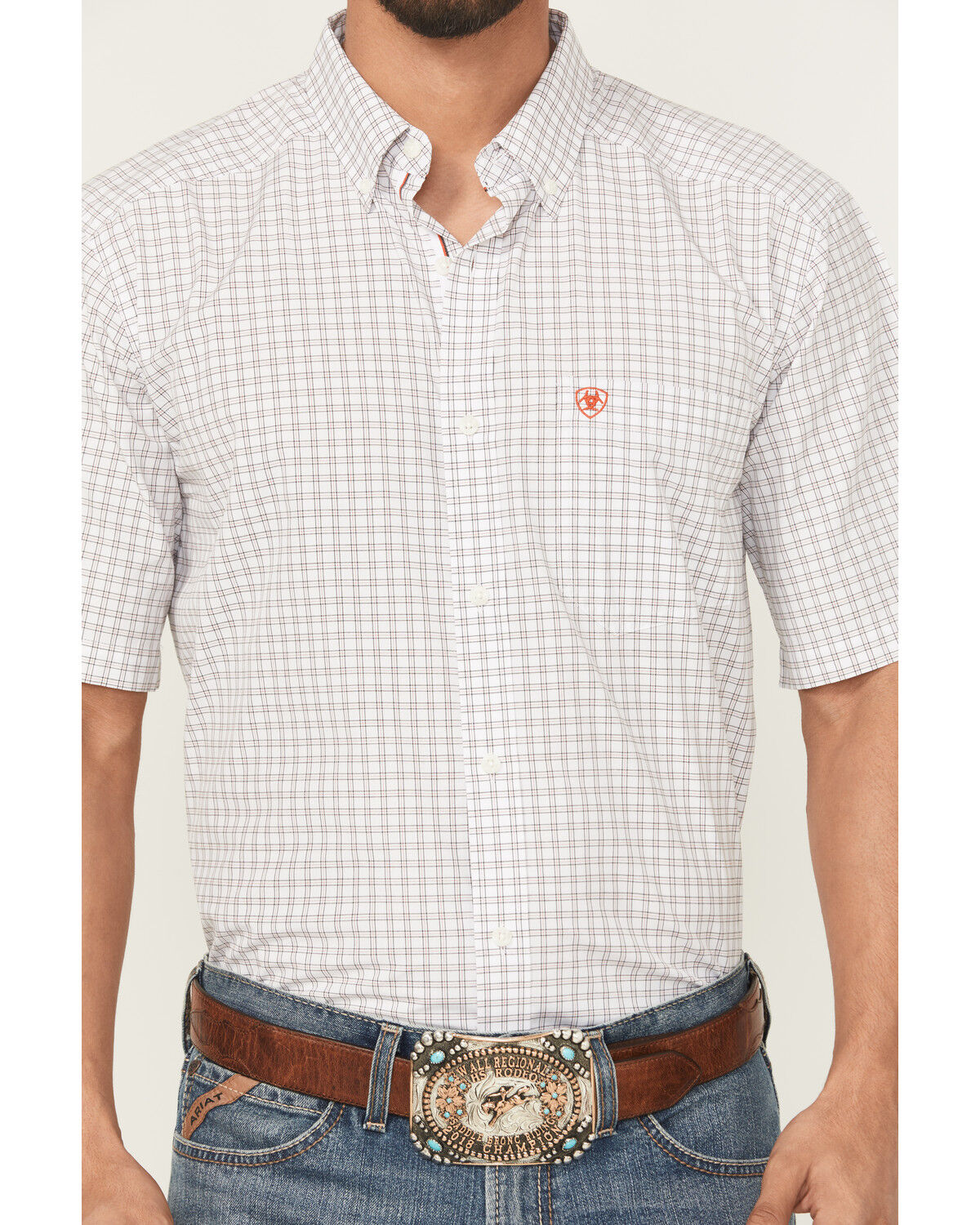 Image #3 - Ariat Men's Pro Series Woody Plaid Print Short Sleeve Button-Down Western Shirt - Tall, , hi-res