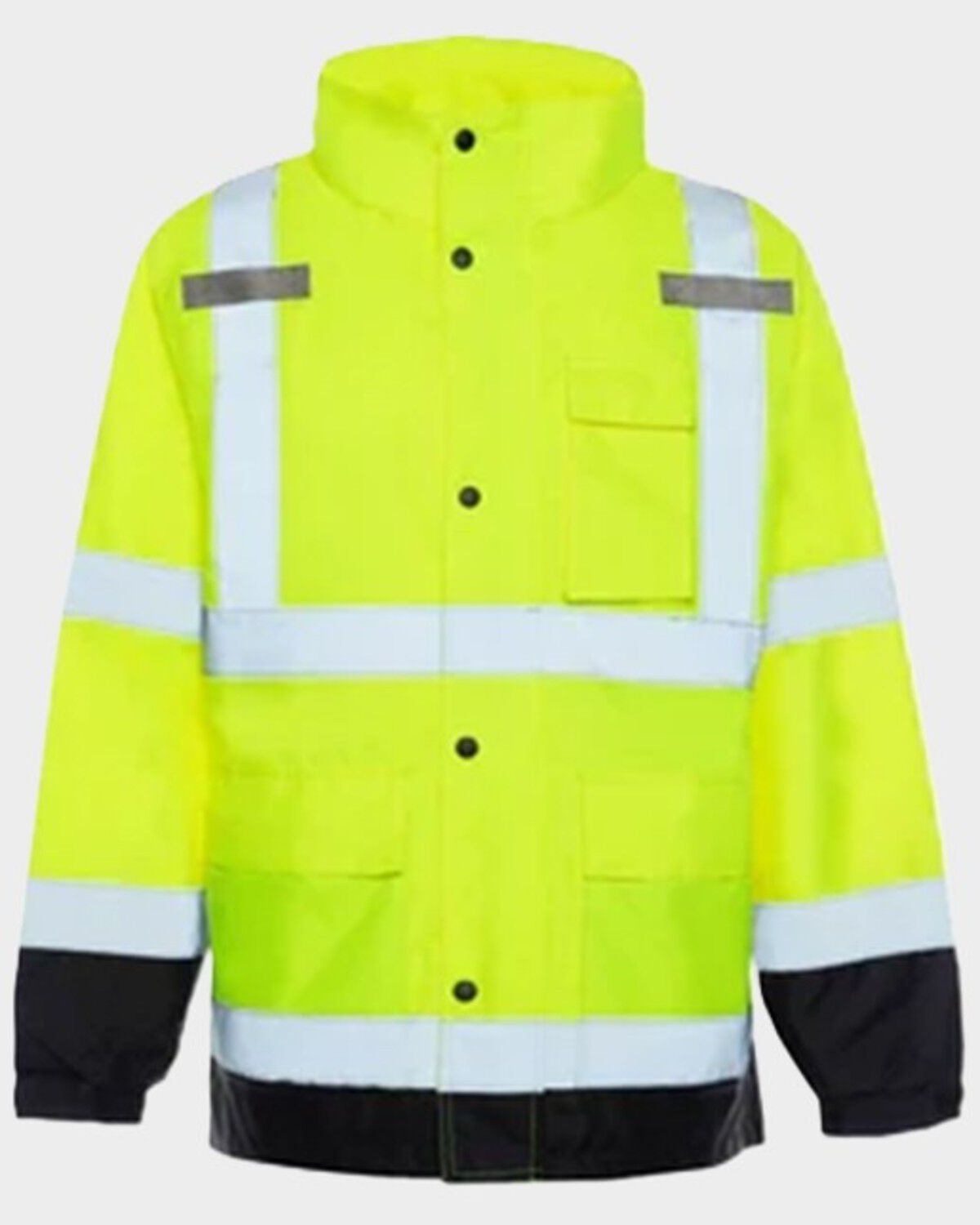 Image #2 - Utility Pro Men's HiVis Waterproof Rain Jacket, Yellow, hi-res