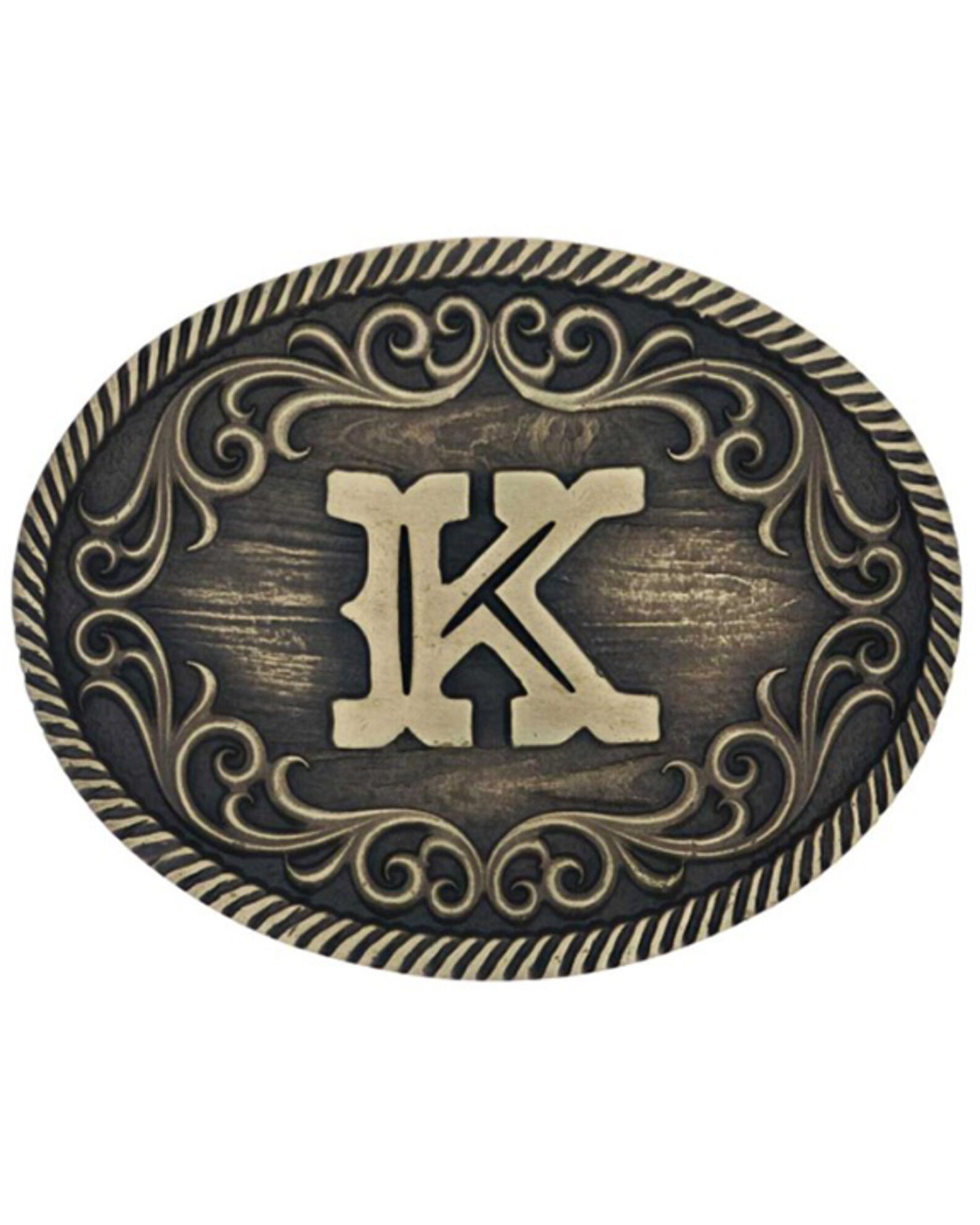 Montana Silversmiths Filigree Initial K Belt Buckle